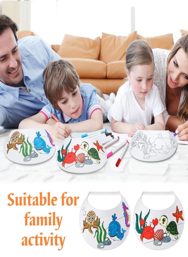 Velmitten 36 Pcs Color Your Own Foam Visors with Marker Pens for Kids Ocean Animals Foam Visors Kids Summer DIY Craft Kit for Children Summer Party Home Activities Fun White - Image 4